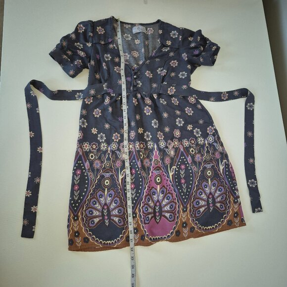 Vintage Zara Bohemian Floral Dress with Belt - Picture 1 of 6